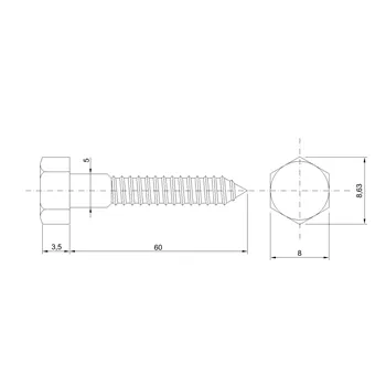 DIN 571 Zn 5,0x 60 vrut 6HR hlava