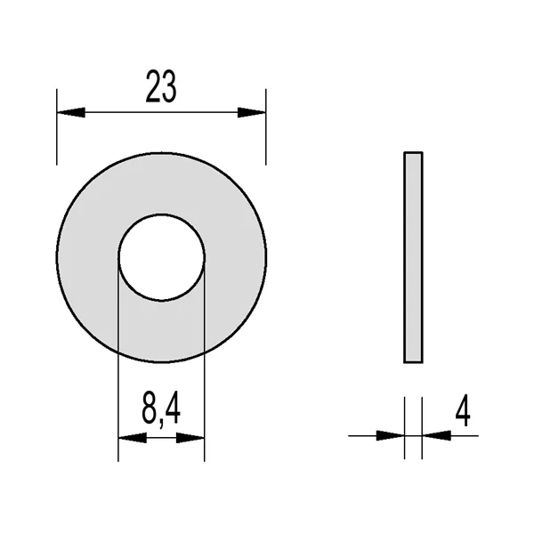 DIN 6340 Zn 8,4x23x 4 podložka pevnostní spoje