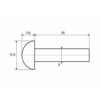 DIN 660 Fe 6,0x26 nýt půlkulatá hlava