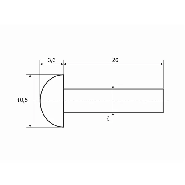 DIN 660 Fe 6,0x26 nýt půlkulatá hlava