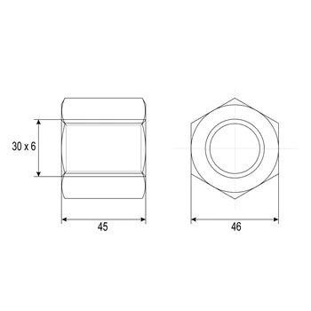 Matice Tr30x6 trapéz 6hraná 46x45