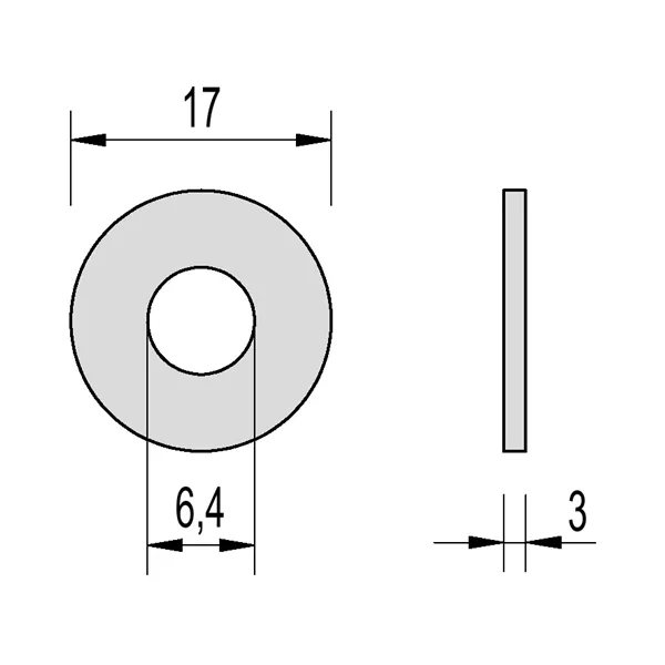 DIN 6340 Zn 6,4x17x 3 podložka pevnostní spoje