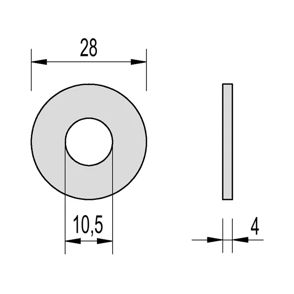 DIN 6340 Zn 10,5x28x 4 podložka pevnostní spoje