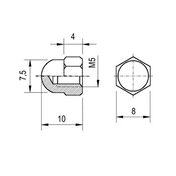 DIN 1587 Zn M 5 matice klobouková