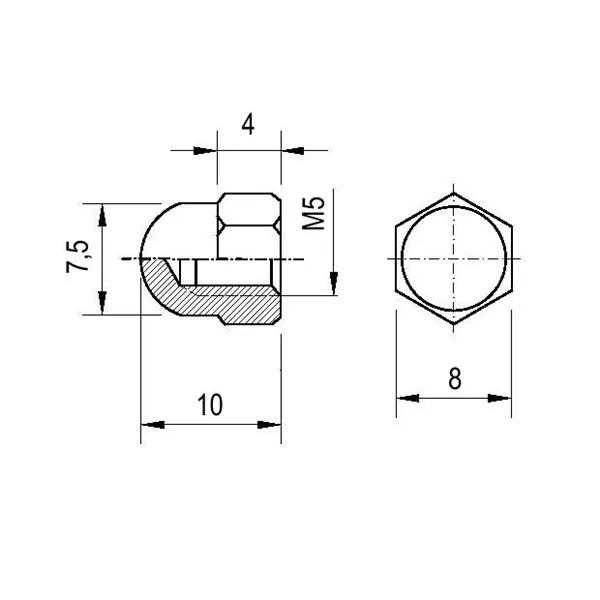 DIN 1587 Zn M 5 matice klobouková