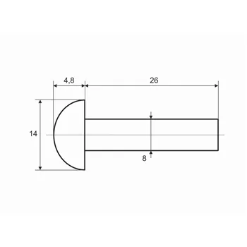DIN 660 Fe 8,0x 26 nýt půlkulatá hlava