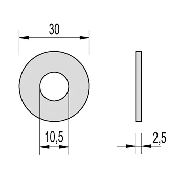 DIN 9021 Zn 10,5 podložka pod nýty 30mm