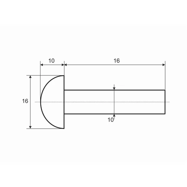 DIN 660 Fe 10,0x 16 nýt půlkulatá hlava