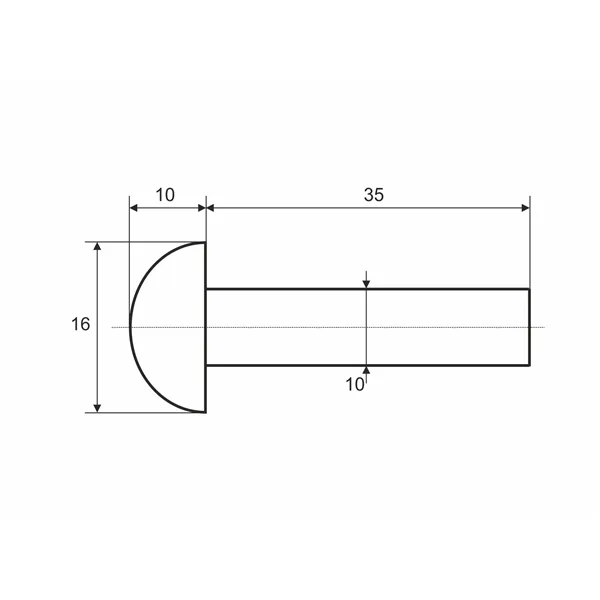 DIN 660 Fe 10,0x 35 nýt půlkulatá hlava