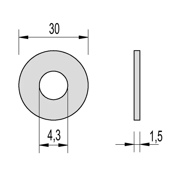 DIN 9022 Zn 4,3x30 podložka karosářská