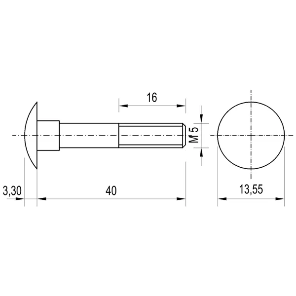 DIN 603 Zn M5x 40 šroub vratový