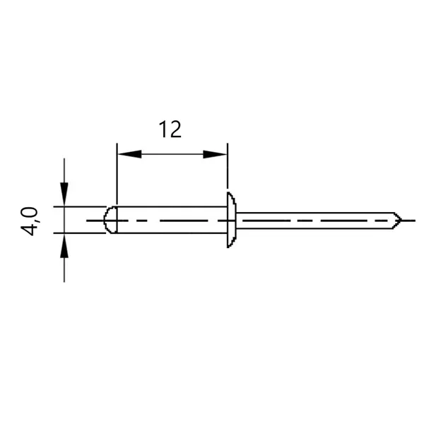 DIN 7337 4,0x12 In/In Nerez nýt trhací