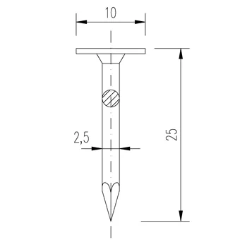 DIN 1160 Zn 25x2,5 hřebík do krytiny 2,5kg