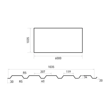 TR 35/207 (0,70mm/š.1035mm) ZM Evolution