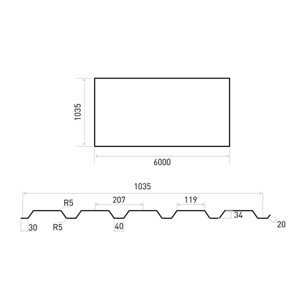 TR 35/207 (0,70mm/š.1035mm) ZM Evolution