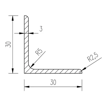 L 30x30x3 pozinkovaný žárově ponorem/45µm