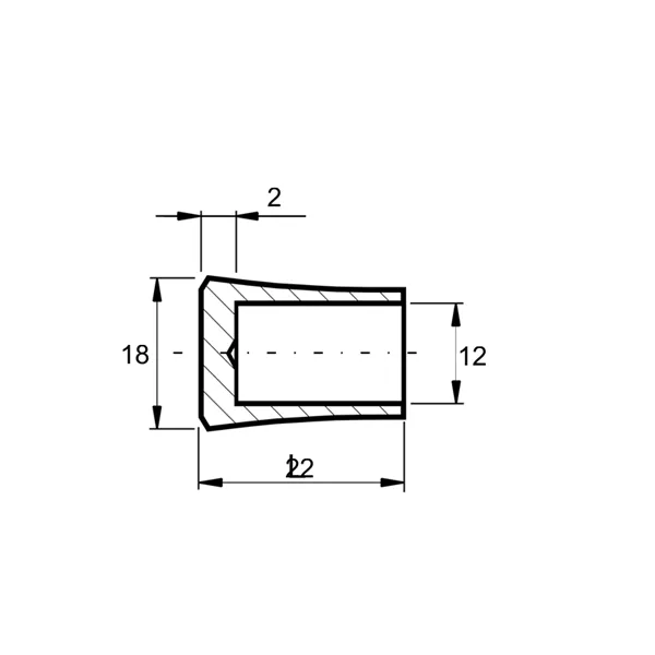 Záslepka výplně AISI304, D12mm/L22.5mm